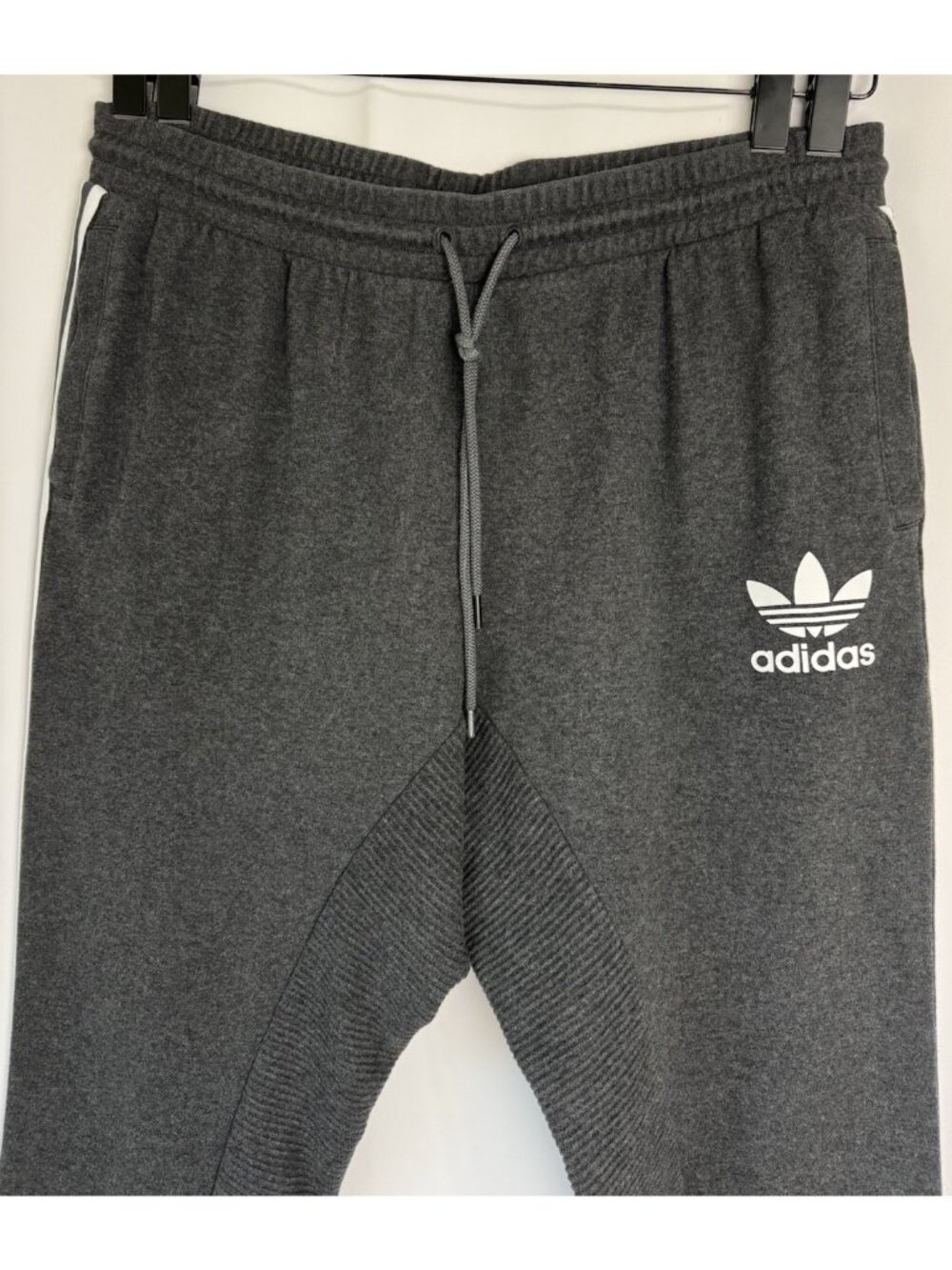 adidas Originals Mens Gray 2-Pc Fleece Tracksuit Full-Zip Hoodie + Pants SZ 2XL - Picture 14 of 16